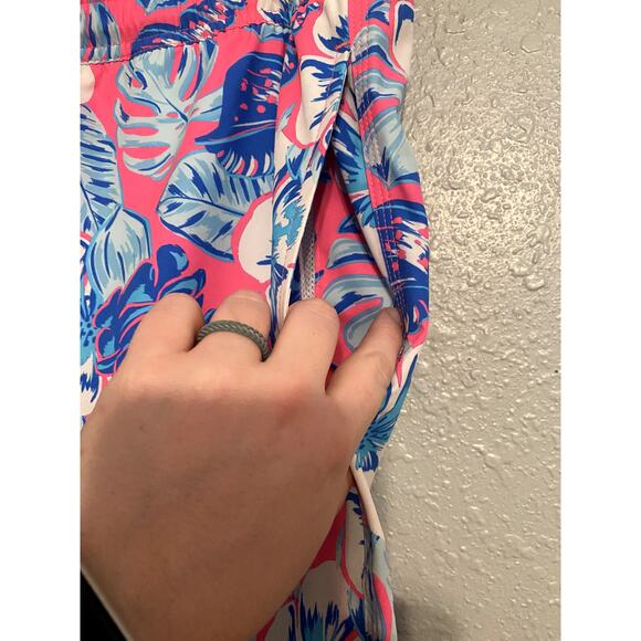 Vineyard Vines Pink Blue Swim Trunks Shorts Pockets Swim Shorts Floral - Picture 3 of 9